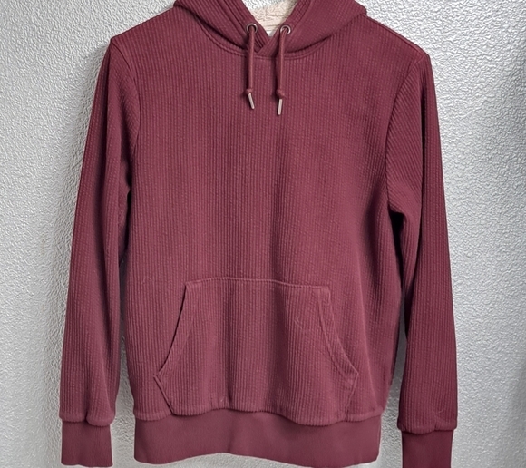 Old Navy Maroon Ribbed Hoodie   Size S - Picture 7 of 12